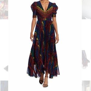 Alice + Olivia Havana Pleated High Low Dress